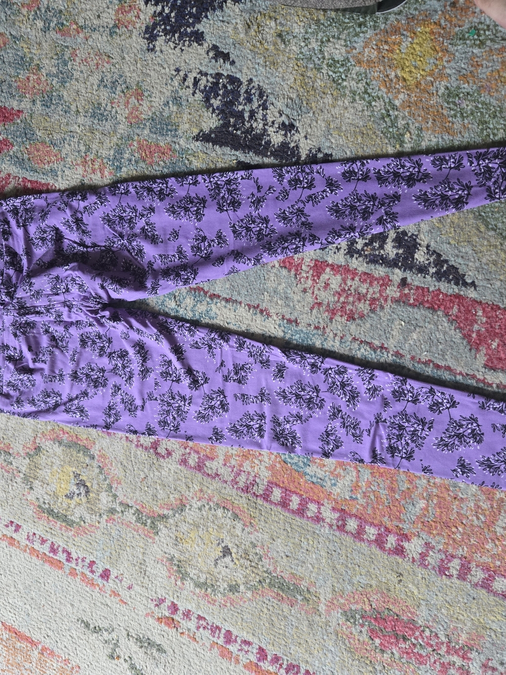 Vibrant Purple Floral Skinny Leggings Lularoe OS